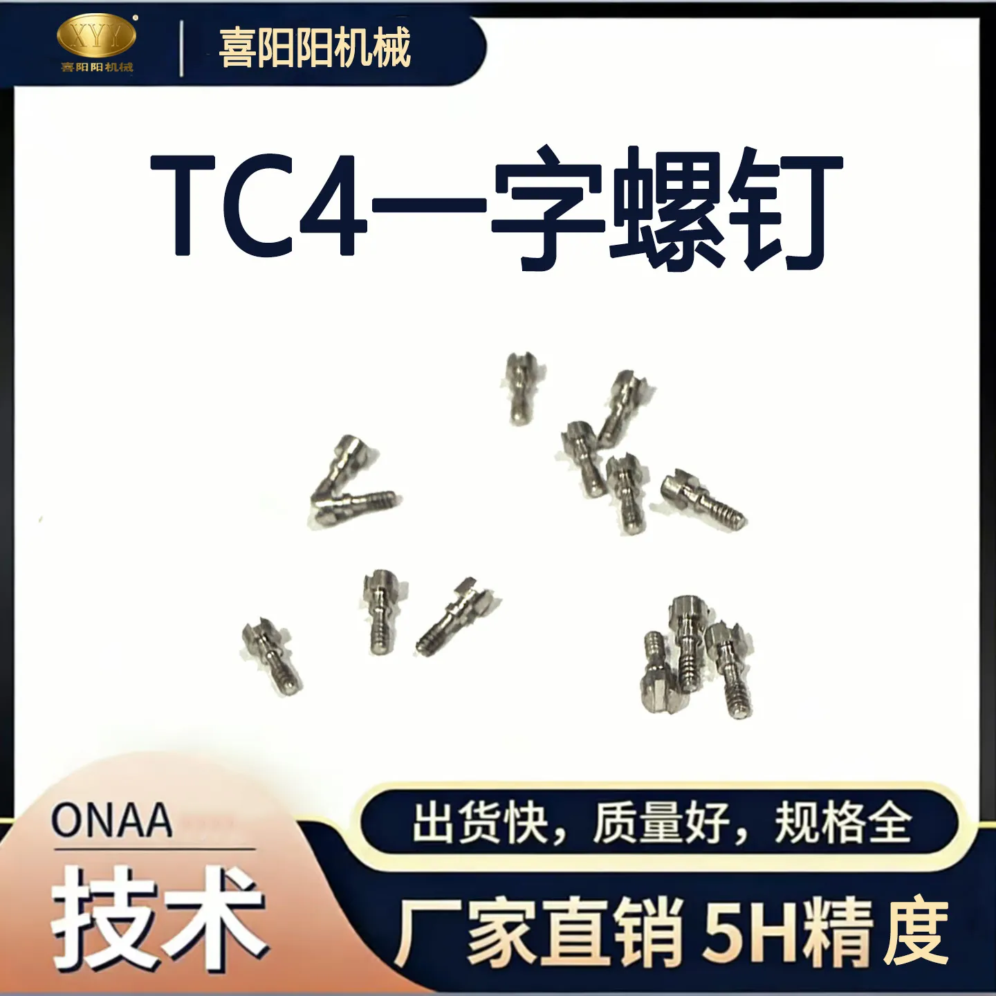喜阳阳 TC4 钛合金一字螺钉（5H 精度）